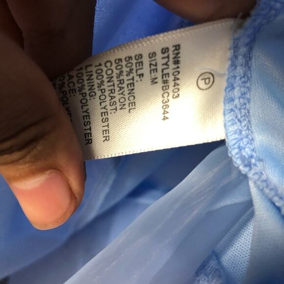 JOA Womens Dress Size M Blue Laces You'll Go Periwinkle Lace Mini Short Casual - Picture 11 of 12